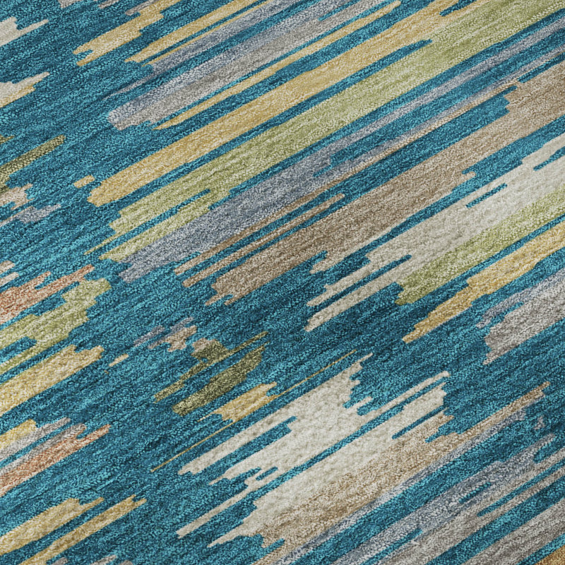 Tapis de qualité supérieure Prisco, Sarcelle, 10 pi x 14 pi
