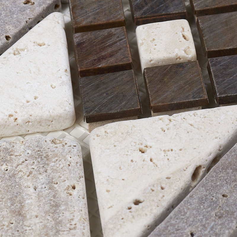 Tuile d’accent décorative en pierre naturelle brunie 4 po x 12 po bruni mix Morrison