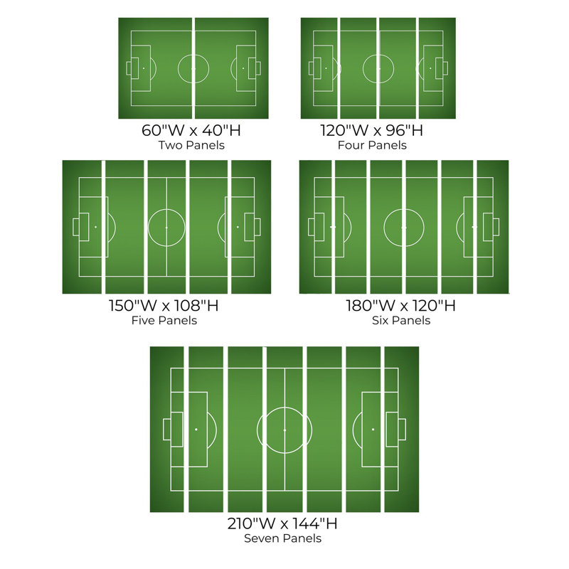 Papier peint de qualité supérieure - terrain de soccer, L 144 po x l 210 po