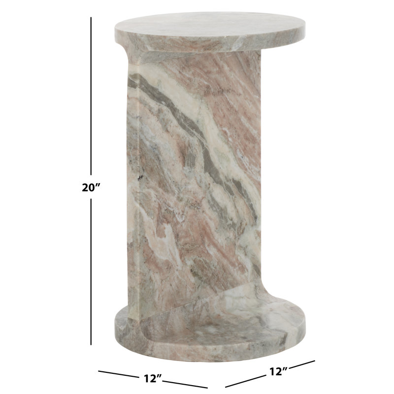 Hatteras Marble End Table, Brown
