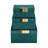 Statement Decorative Storage Boxes with Hinged Lid - Set of 3 Jewelry Organizer or Memory Box for Shelf, Entryway, or Vanity - Decorative Box with Gold Accent Handle - 5", Blue