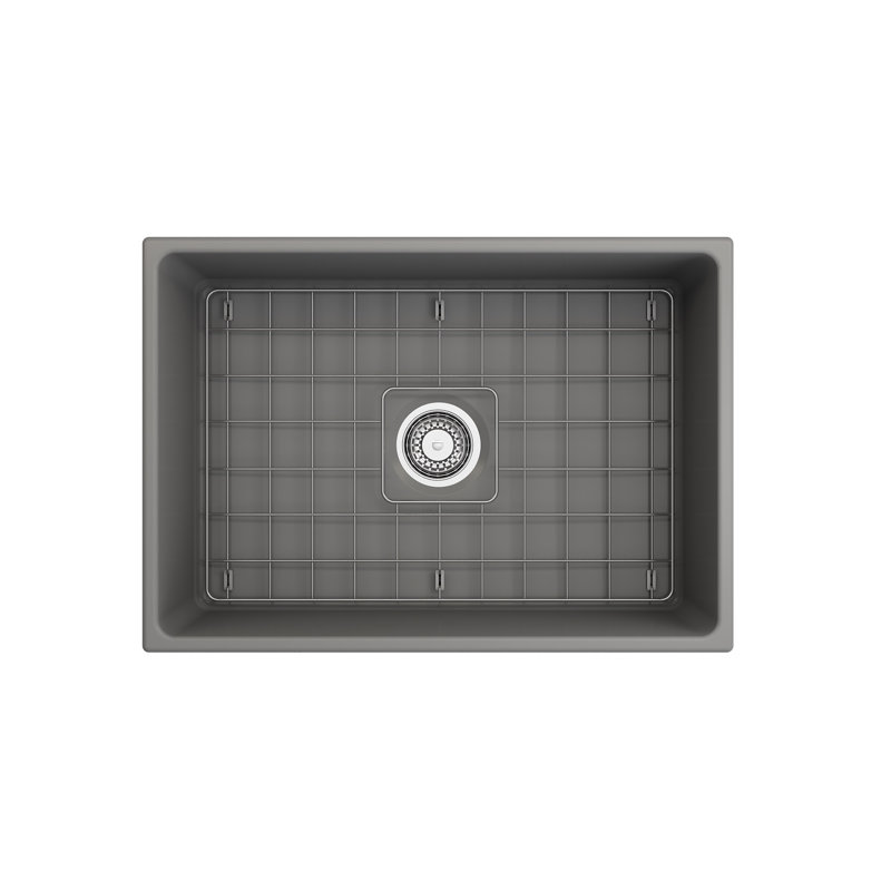 27'' L Kitchen Sink, Matte Gray