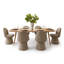 Ensemble de table de salle à manger pour 6 personnes avec table extensible et 6 chaises rembourrées en tissu Tweed-680568335