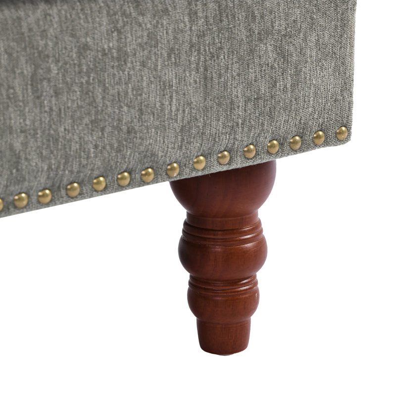 Upholstered Armchair, LIGHT BROWN Chenille