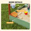 HOMCOM 285.75cm x 325.12cm Fir Wood Square Sandbox with Cover