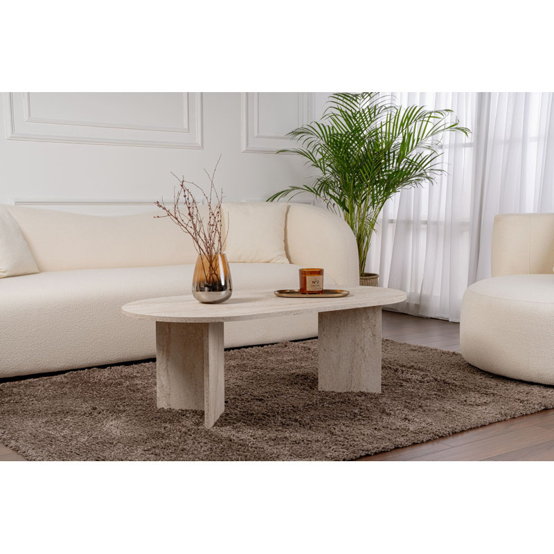 Coffee Table, Sable 119cm Oval Coffee Table Travertine