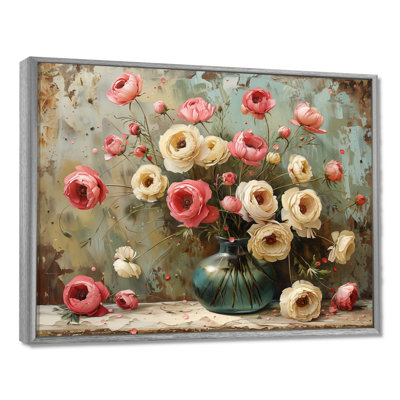 Rose et blanc, charme de ferme, Renoncule II - Renoncule, art mural
