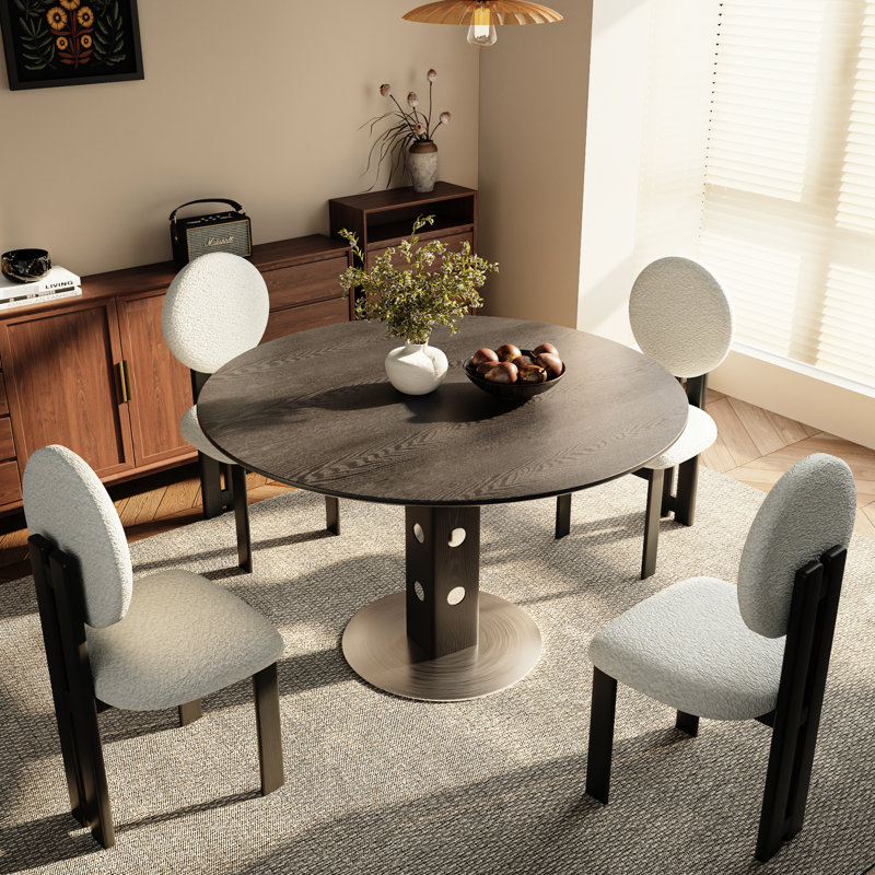 Table de salle à manger Farmhouse, H 29,91 po x L 43,38 po x l 43,38 po, Noir