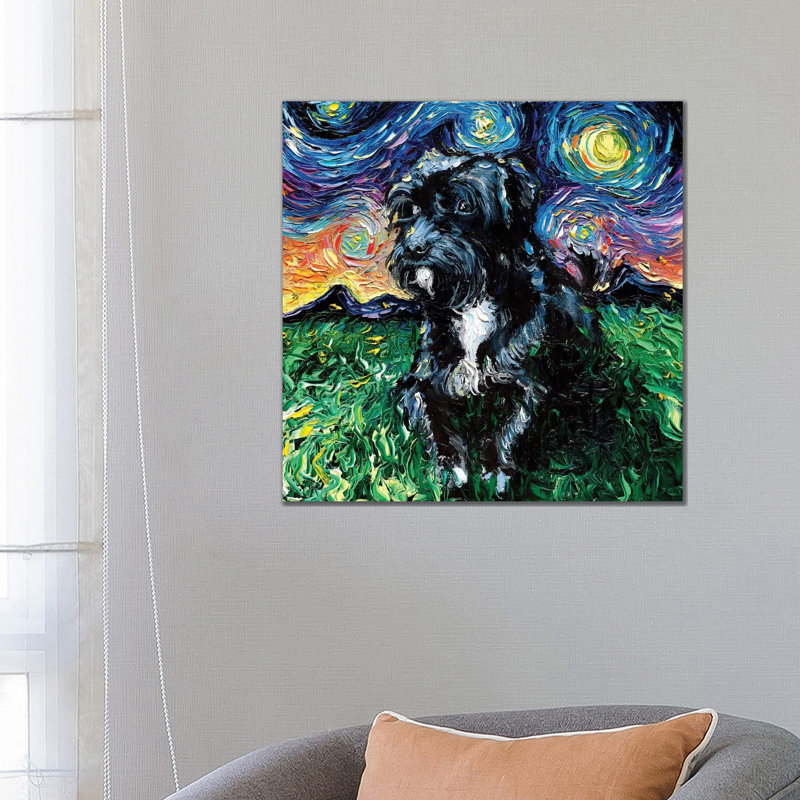 Mix Poodle Night by Aja Trier - Wrapped Canvas Print, 66.04 cm H x 66.04 cm W x 3.175 cm D
