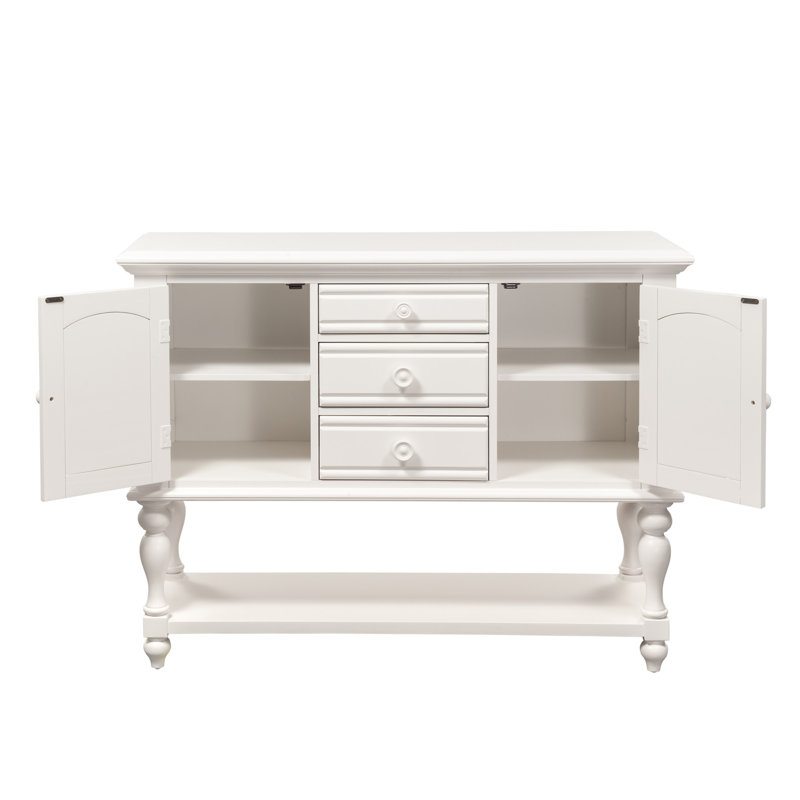 Table de buffet à 3 tiroirs Alvy, Blanc
