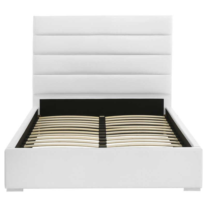 Lit plateforme double tapissier Felicity - Blanc, Full/Double