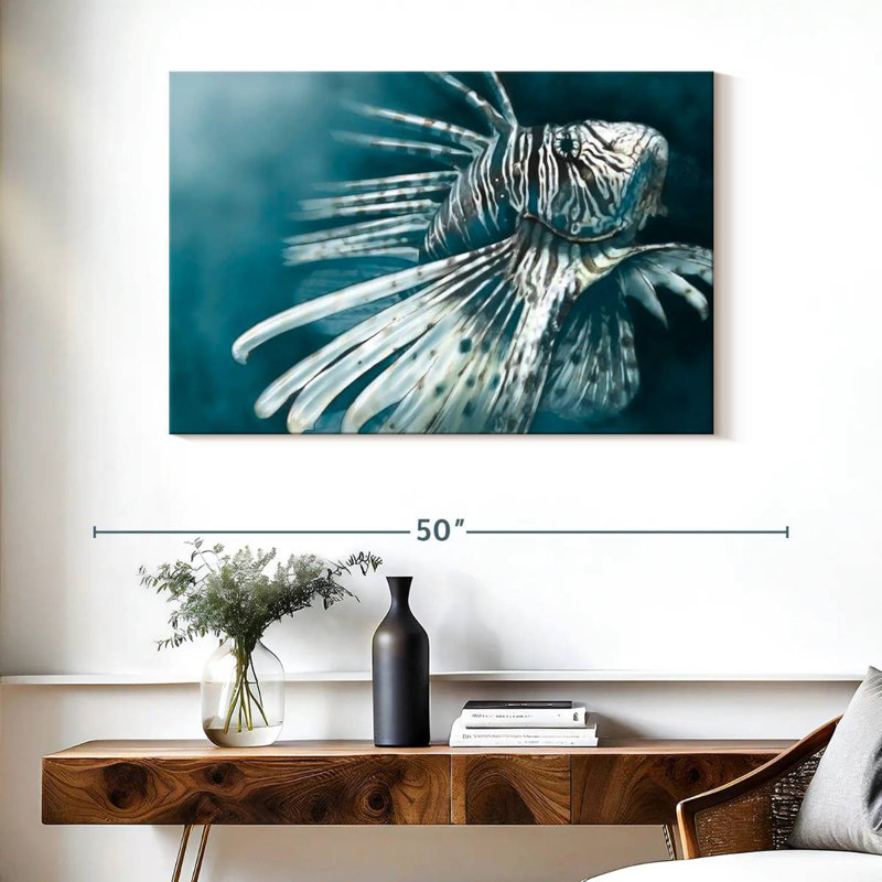 Rayures de poisson-lion, H 26 po x l 39 po