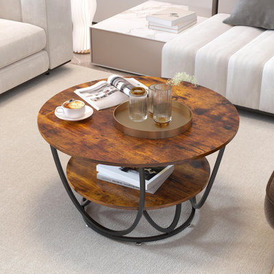 Everly Quinn Frame Round Coffee Table With Storage & Reviews | Wayfair