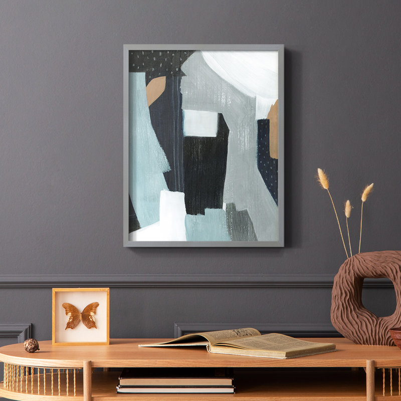 «Tangerine Lagoon I», reproduction encadrée - bois massif, Gris, H 10 po x l 8 po