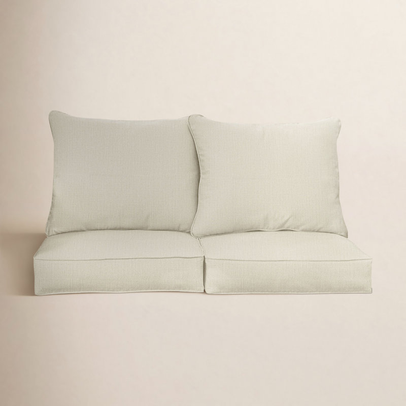 Davana Sunbrella Outdoor 5'' Loveseat Seat / Back Cushion, Canvas Cloud Sunbrella® Canvas, 27" W x 29" D