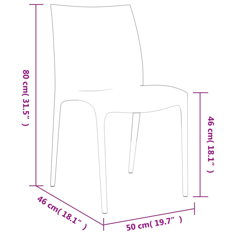 Wilburg Stacking Patio Dining Side Chair, Anthracite