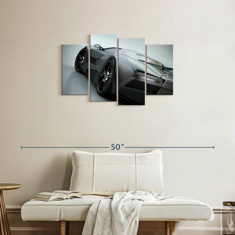 Matte Black Supercar, 22" H x 36" W