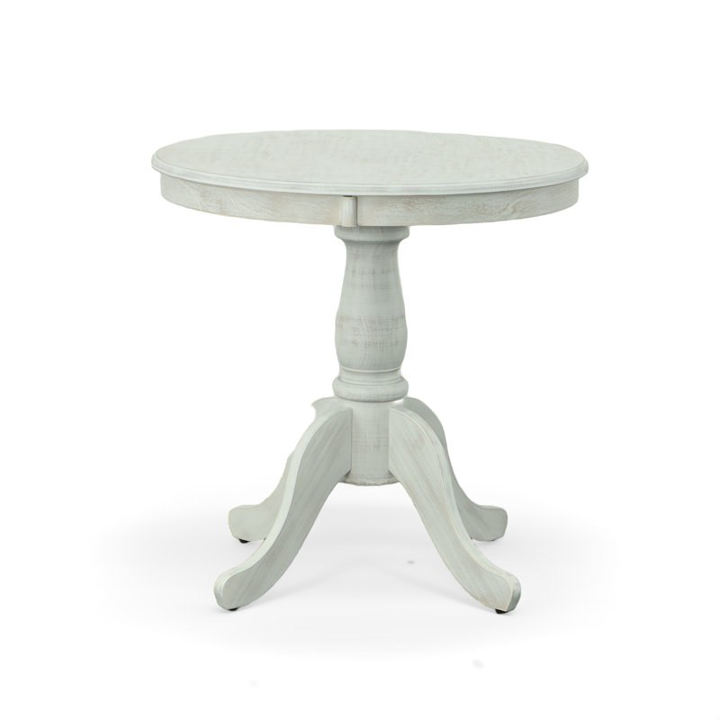 Classic White 30-Inch Round Pedestal Table with Space-Saving Design, White, 30" W x 30" L
