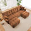 Canapés modernes en orange brûlé, revêtement en chenille avec structure en bois robuste pour les espaces de vie