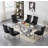 Modern Glass Dining Table Set, Clear Glass Dining Table with Stainless Steel Pedestal & Dining Chairs, 70" Rectangle Dining Room Table and Chairs Set, Luxury Kitchen Table Set-539541701-539541697-539541696