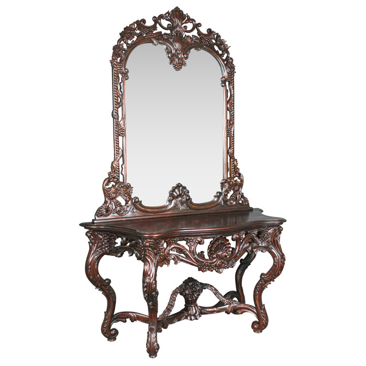 La Vendange Console Table And Mirror Set