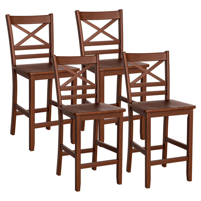 Aljet Solid Wood Counter Stool with Solid Wood Frame, 4