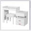 Meuble-lavabo 3 en 1 avec miroir rabattable, éclairage DEL, longueur réglable et grands tiroirs - Coiffeuse multifonctionnelle élégante pour la maison-1218713621