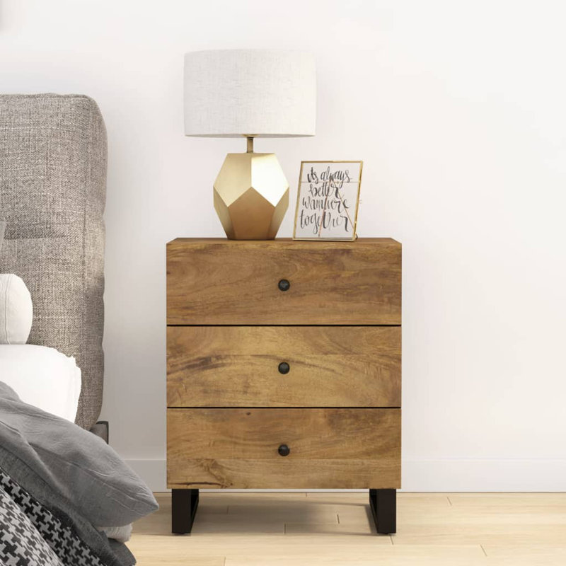 Alberta 55cm W Metal Bedside Table