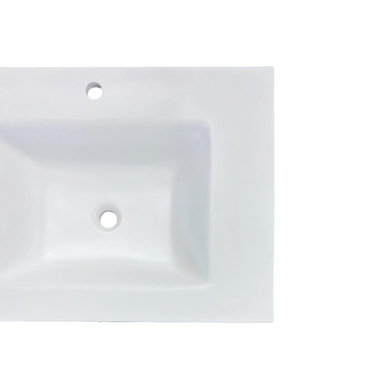 31'' White Concrete Single Bathroom Vanity Top with Integral Sink