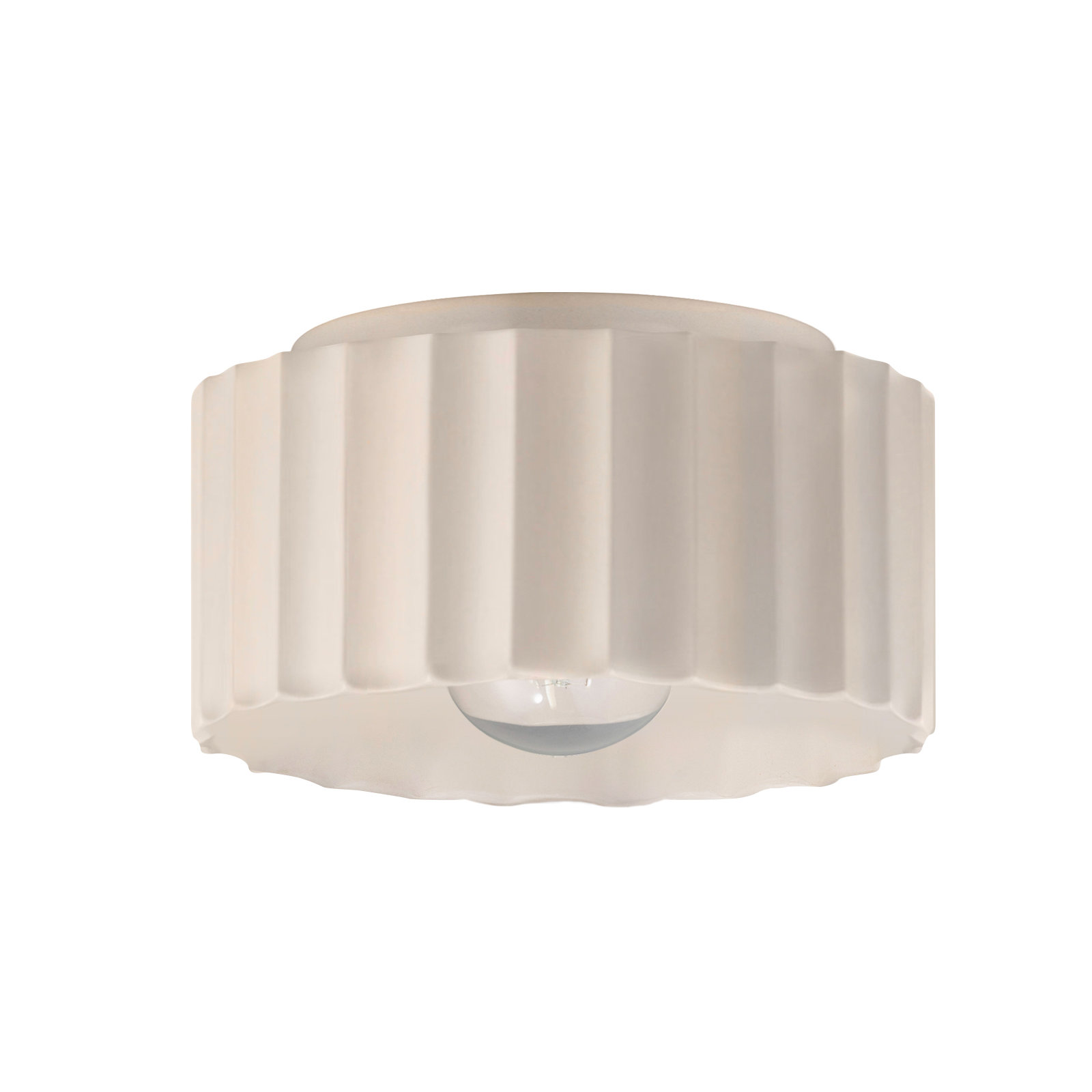 Colgate Single Light Ceramic Flush Mount, Matte White, 6.5" H x 10" W x 10" D