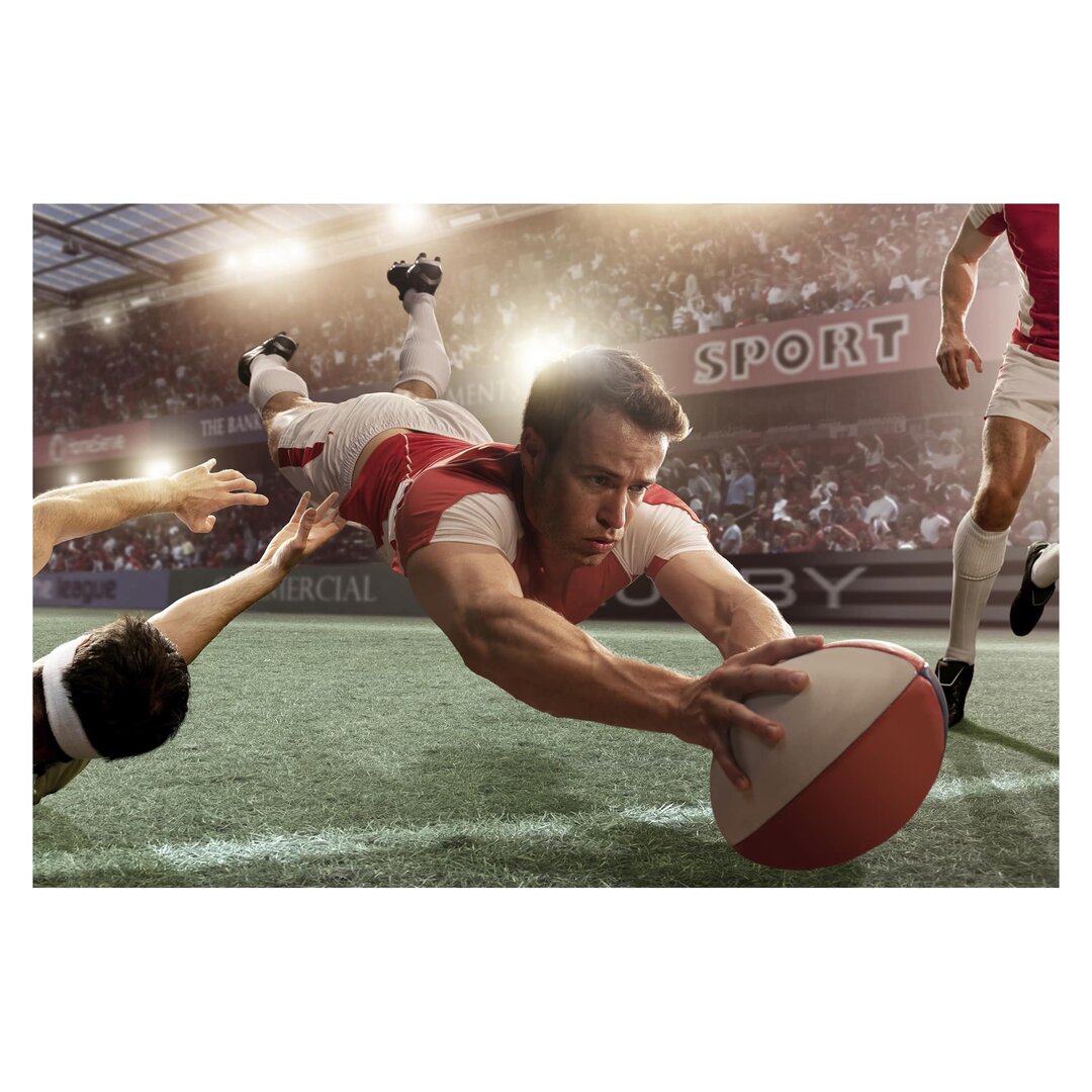 Strukturierte Fototapete Rugby Action 1,9 m x 288 cm