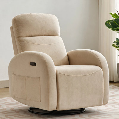 Fauteuil inclinable électrique berçant en tissu Delba