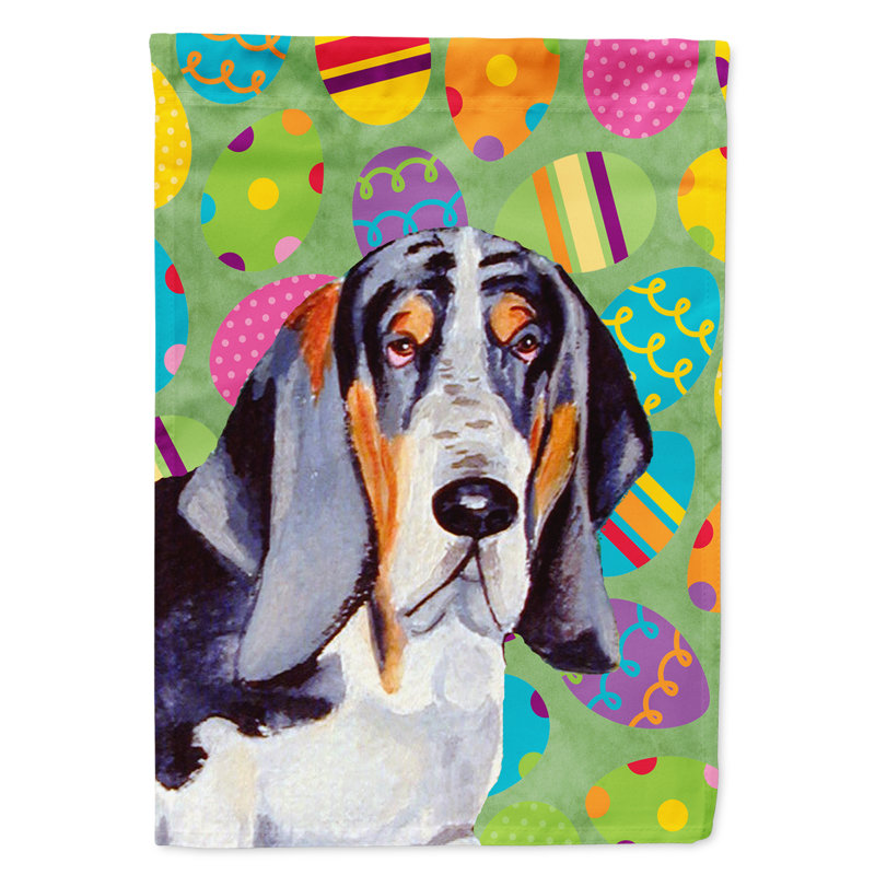Drapeau de jardin Atara, Basset hound (gris et blanc)