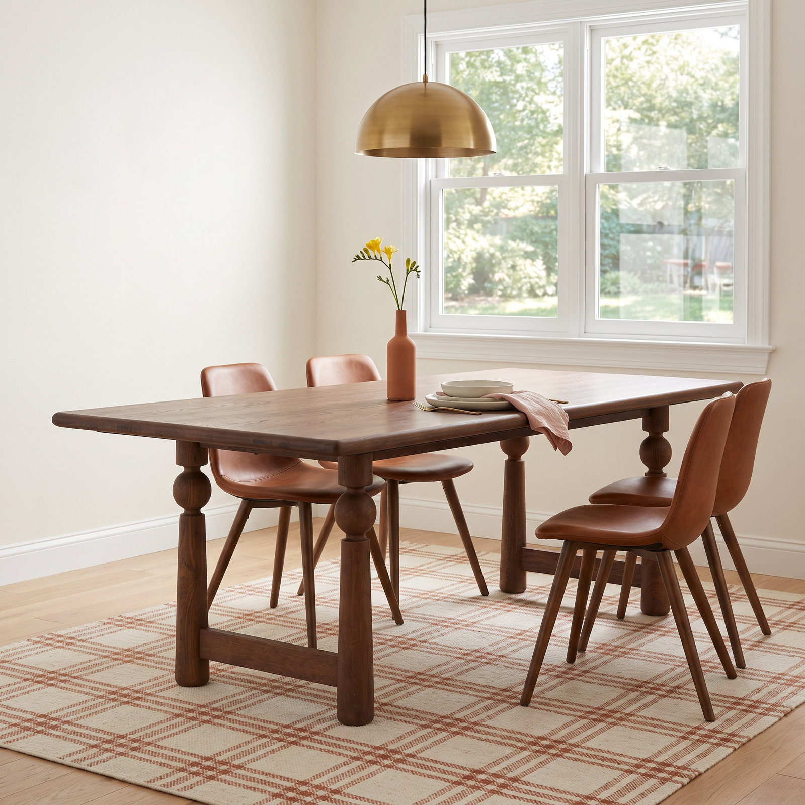 Nethan Dining Table Brown, Brown