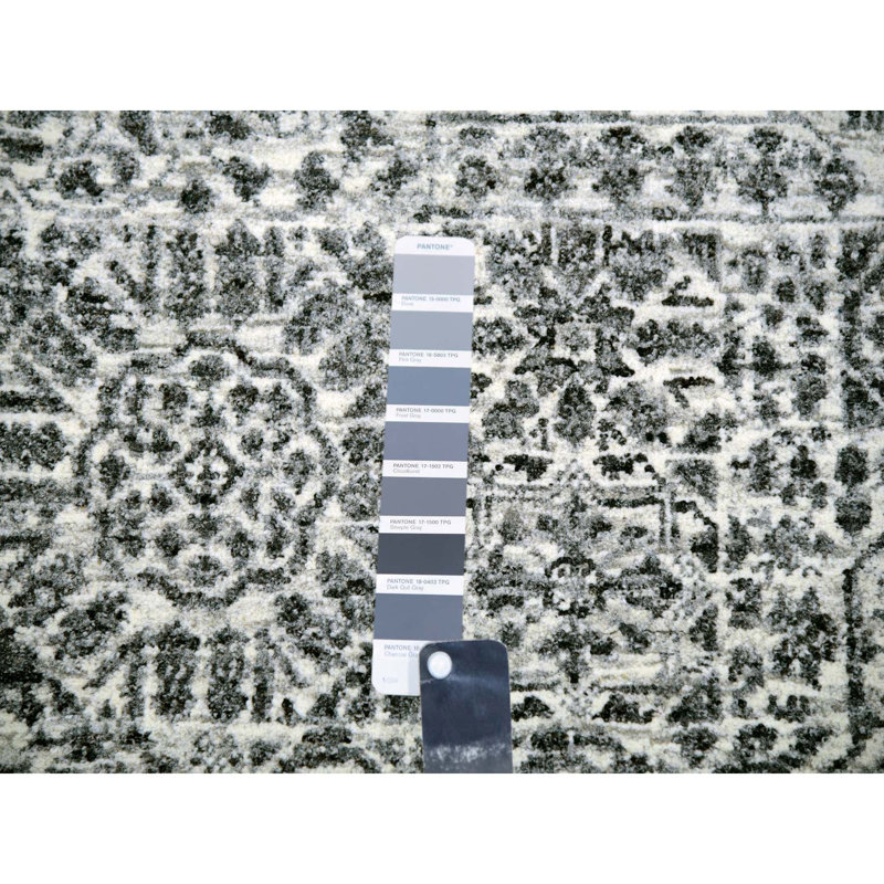 Tapis oriental blanc en laine noué à la main 9 pi 0 po x 12 pi 2 po Dynasty