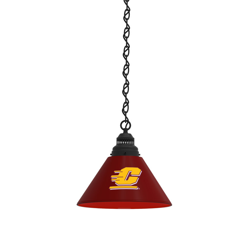 1 - Light Single Pendant, Black, Central Michigan Chippewas