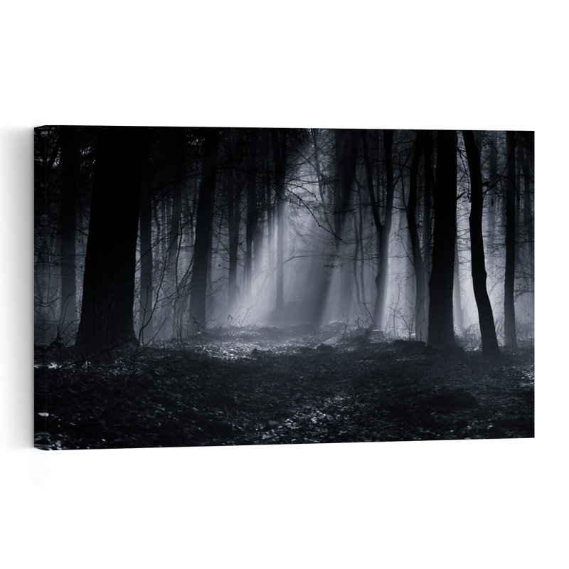 «Mysterious Forest Path», reproduction d'art dramatique éthérée sereine, forêt d'automne, H 40 po x l 60 po
