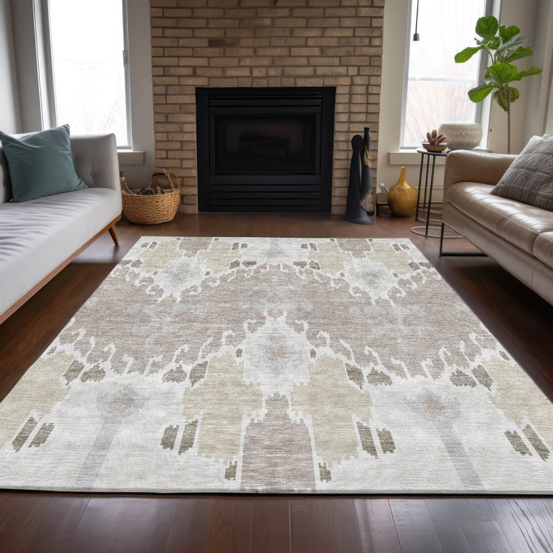 Tapis intérieur / extérieur Malchow avec envers antidérapant, Rectangle 8' x 10'