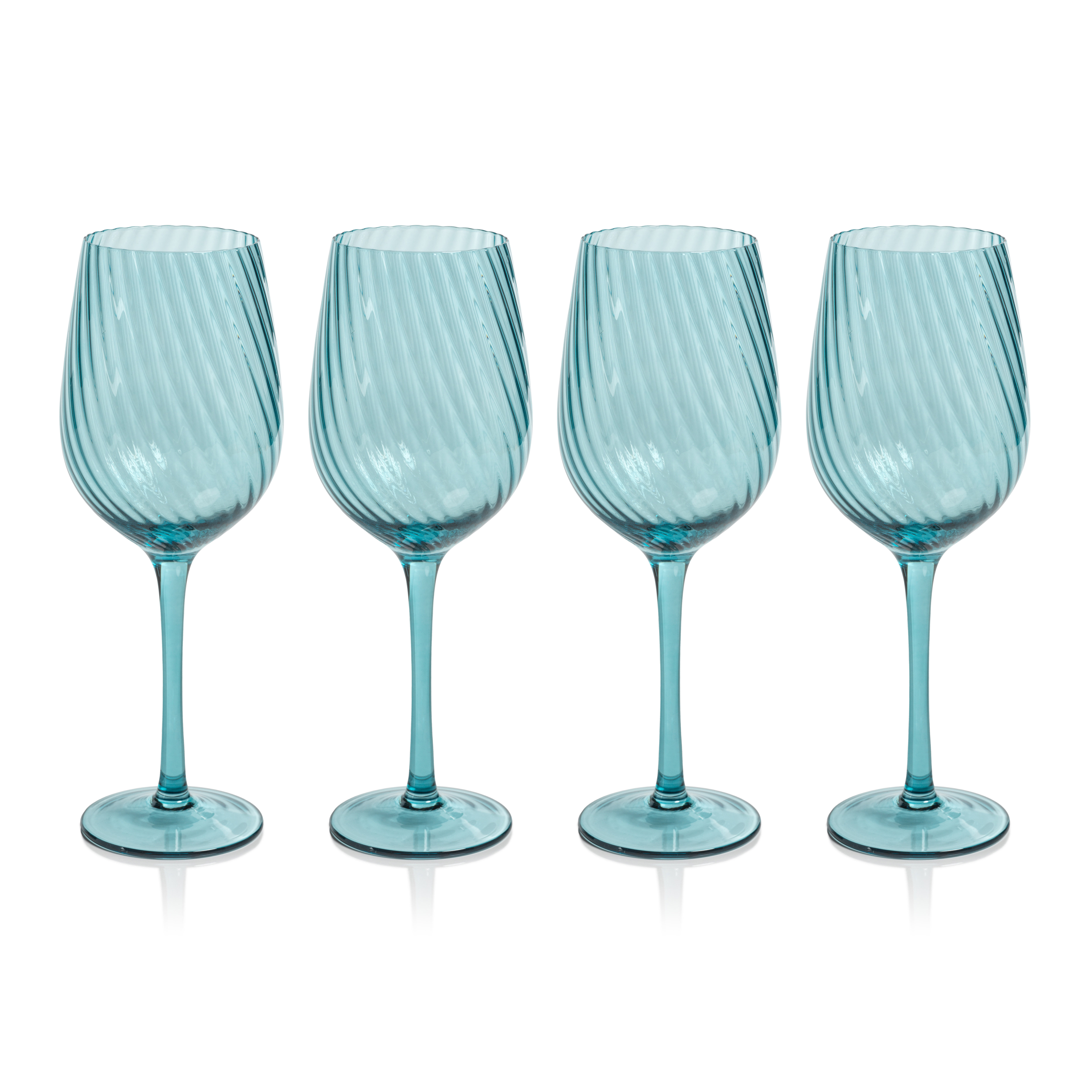 Red & White Swirl Martini glasses 12 oz set of Four glasses