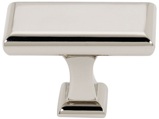 Manhattan Rectangular Knob, Polished Nickel