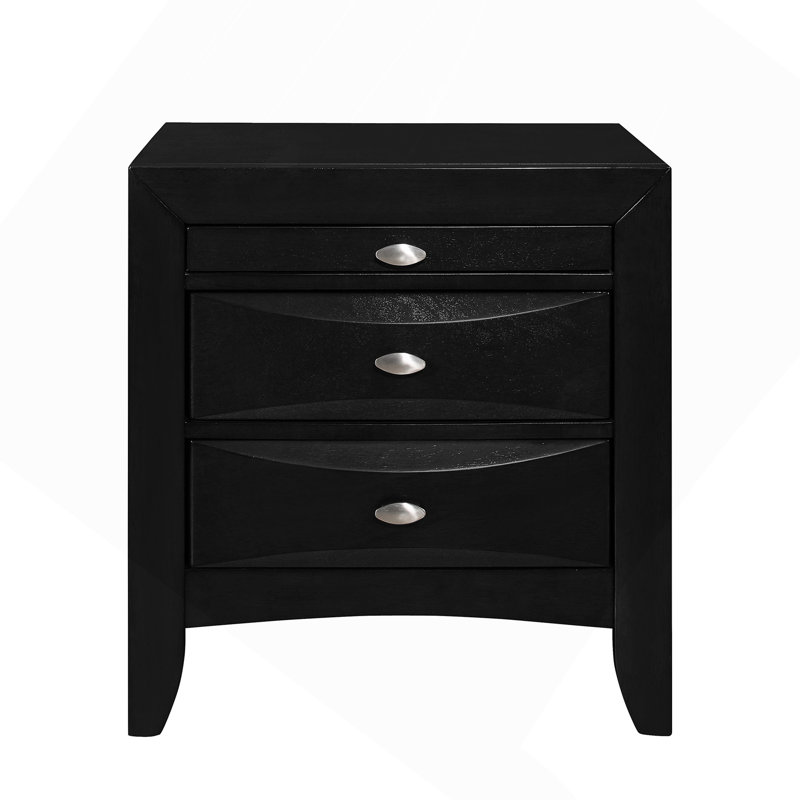Lucille Black Nightstand, Black 