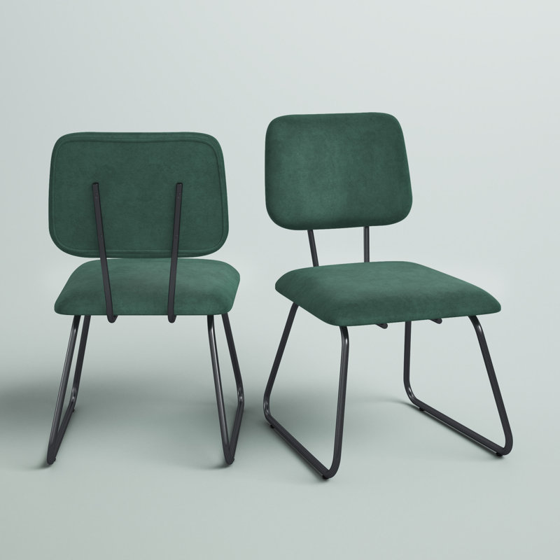 Fendley Velvet Side Chair, Malachite Green Velvet