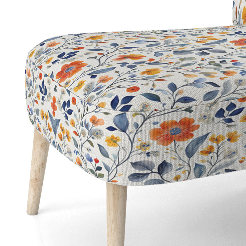 Chaise d'appoint Boho - chaise d'appoint bleue Summer Paisley Gardens, Chaise d'appoint sans accoudoirs