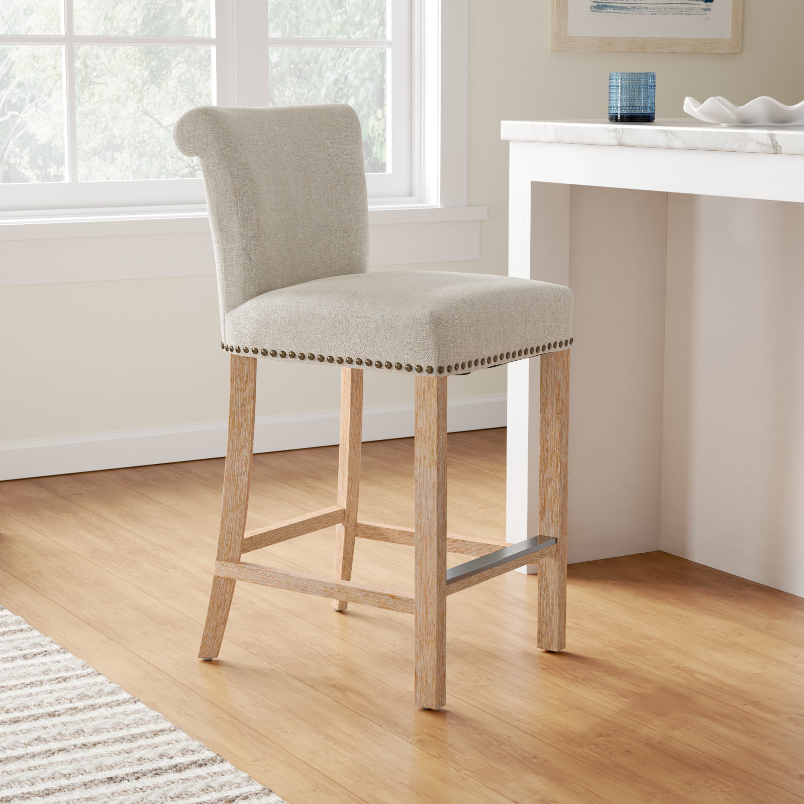 Ashland Bar Stool, White