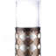 31" Tall Candleholder With Hurricane Glass, Arabesque Mirror Design