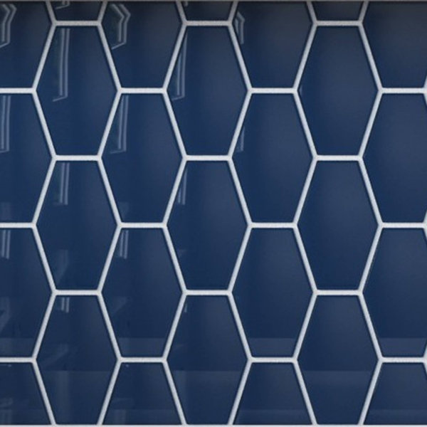 Long Hex 10.60in.x11 in. Glass Mosaic Tile