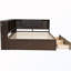Grand lit de jour à DEL avec 2 tiroirs, ports USB et armoire-379824005