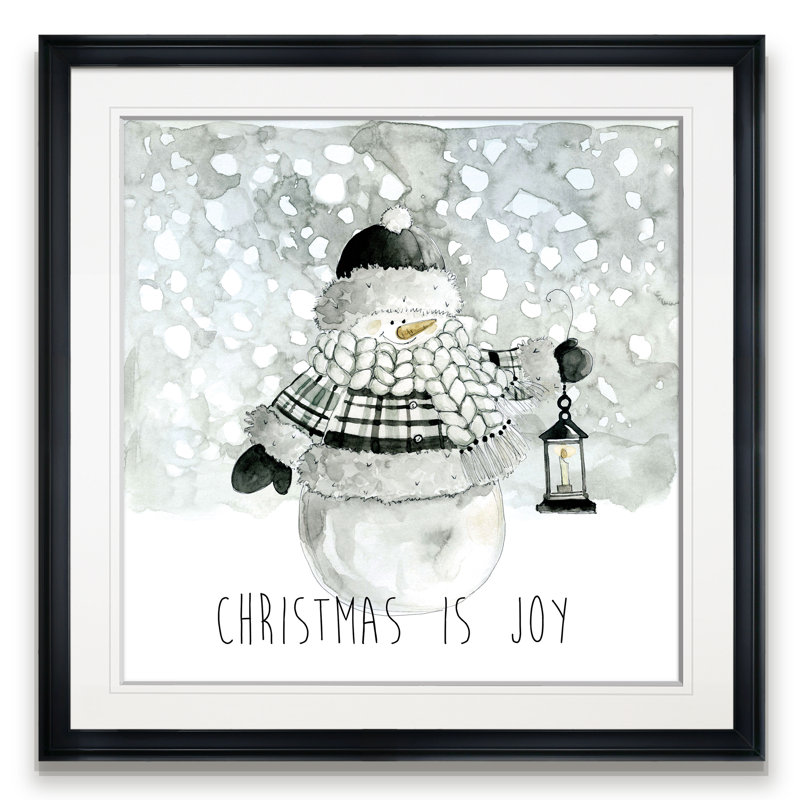 « christmas is joy », peinture, H 16 po x l 16 po x P 1,5 po, Cadre noir