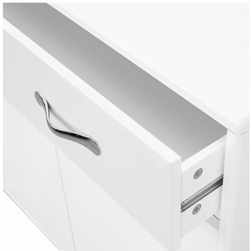 Table d'appoint blanche à deux portes