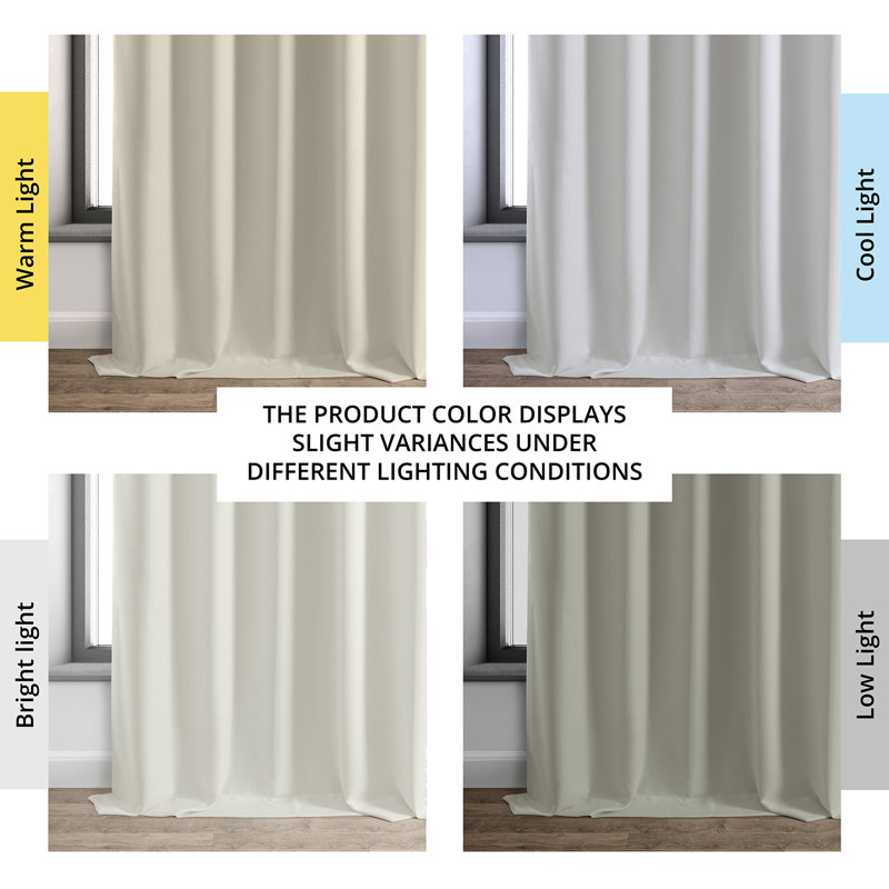 Faux Linen Thermal Blackout Curtains for Bedroom & Living Room Curtains - Single Panel Drapes (1 Panel), 50" W x 96" L